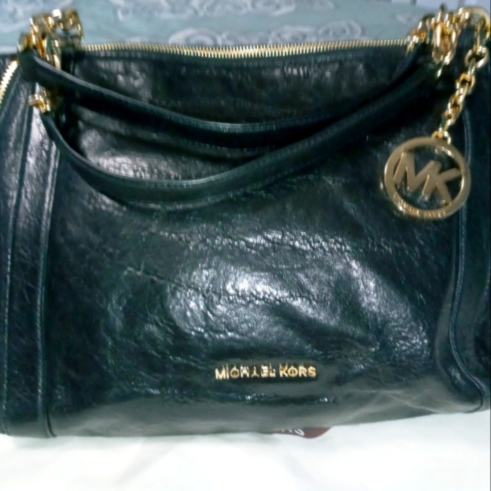 Michael Kors Black Large Leather Satchel